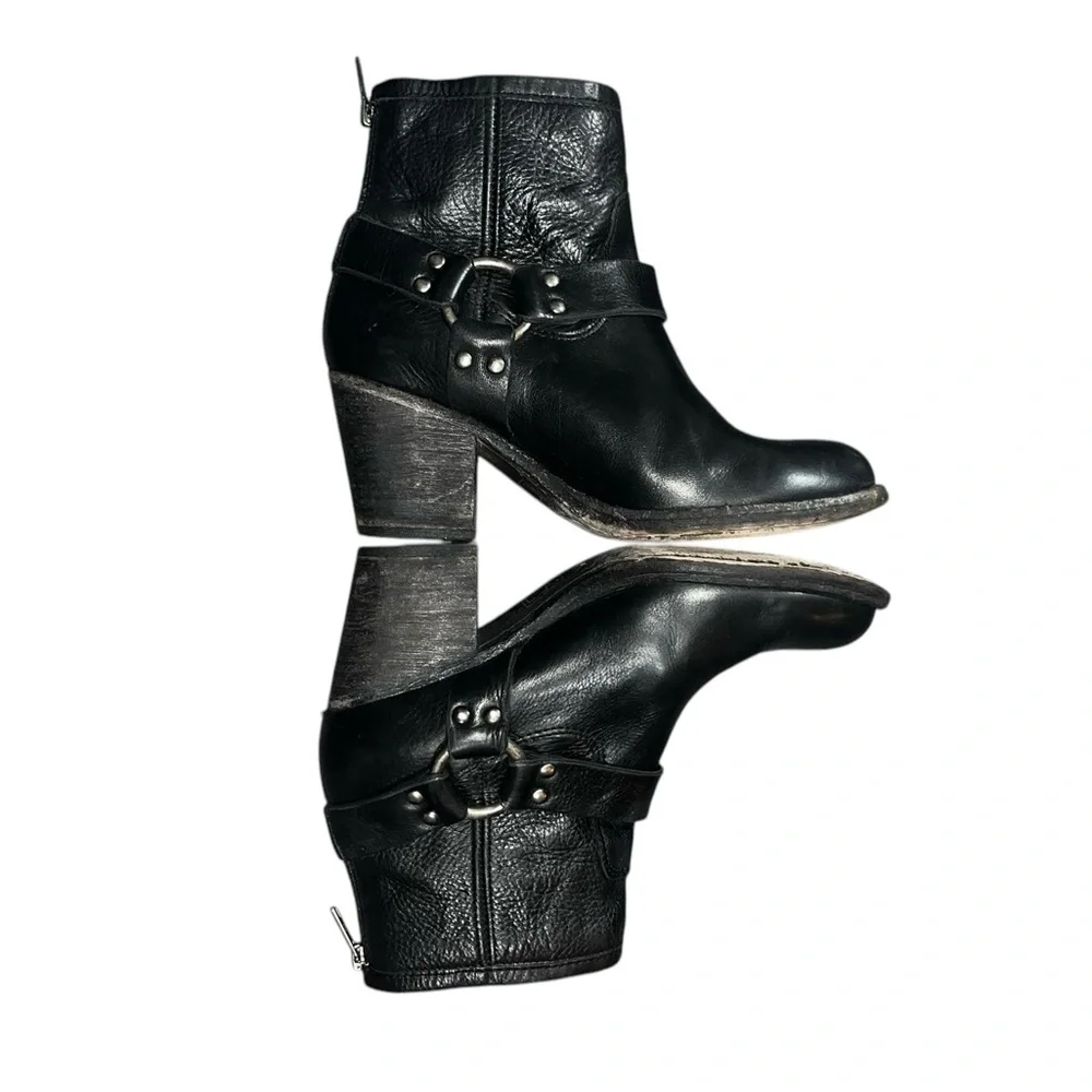 FRYE Motorcycle Tabitha Harness Ankle Boots Size 6.5 - Picture 1 of 8